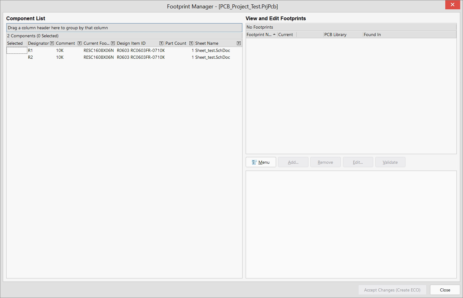 Footprint manager