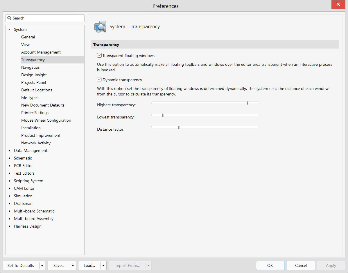 System - Preferences - Transparency